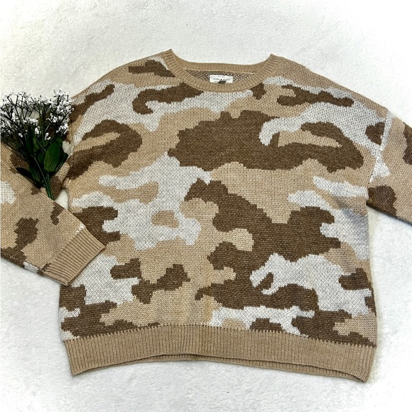 Lucky Brand Camouflage Wool Blend Knit Sweater - Large - Picture 1 of 7